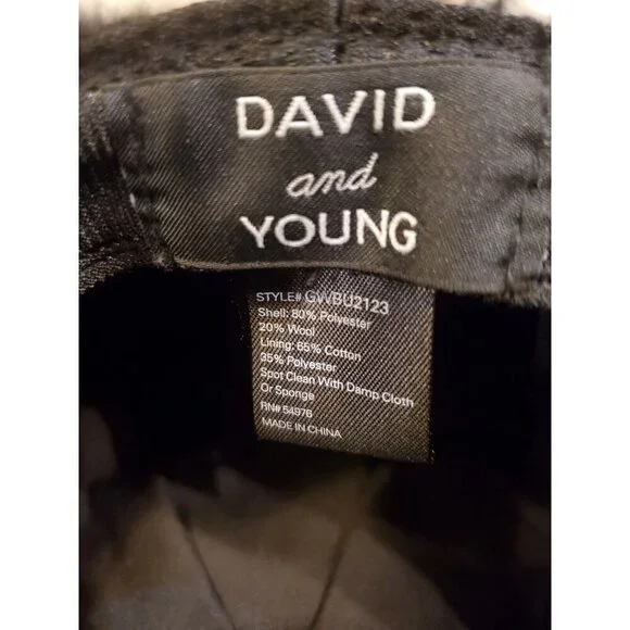 David & Young Plaid Bucket Hat Brown Gray Cream Winter Polyester Wool Lined - Picture 3 of 10